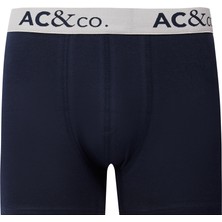 AC&Co / Altınyıldız Classics Erkek Lacivert-Gri Pamuklu Esnek Desenli 3'lü Boxer Paketi