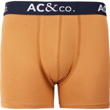 AC&Co / Altınyıldız Classics Erkek Lacivert-Kahverengi Pamuklu Esnek Desenli 3'lü Boxer Paketi