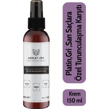 Platin,Sarı Saçlara Özel Turunculaşma Karşıtı Keratin İçeren Durulanmayan Mor Saç Bakım Kremi150ml