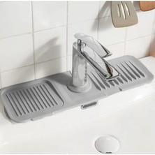 Yakin Market Elastik Musluk Matı Silikon Su Tutucu Düzenleyici Kaydırmaz Taban Organizer Mutfak Banyo Lavabo