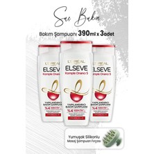 Elseve Komple Onarıcı 5 Yapılandırıcı Şampuan 390 ml x 3 Adet ve Masaj Şampuan Fırçası Yeşil