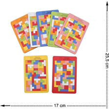 Hamaha 43 Parça Toys Ahşap Eğitici Geliştirici Oyuncak Blok Tetris Zeka Oyunu