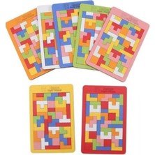 Hamaha 43 Parça Toys Ahşap Eğitici Geliştirici Oyuncak Blok Tetris Zeka Oyunu