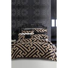Always Çift Kişilik Lastikli Çarşaflı Desenli Nevresim Takımı Siyah 200 x 220 cm