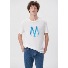 Mavi Erkek Mavi Logo Baskılı Beyaz Tişört 0611025-620