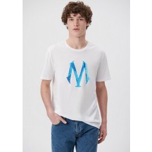 Mavi Erkek Mavi Logo Baskılı Beyaz Tişört 0611025-620