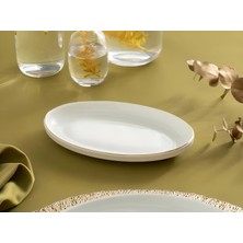 Porselenden Modern Gold Altın 2li 20 cm Porselen Kayık Sunum Tabağı Seti