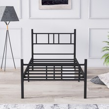Mobpazar Metal Karyola, Akın Metal Karyola, 90X190 cm Siyah, Ferforje Karyola