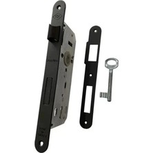 Bersa Yapı Bravo Aynalı Oda Kapı Kolu ve Sessiz Gömme Kilit Mat Siyah 1 Kapılık Takım Siyah Kapı Kilidi 40 mm