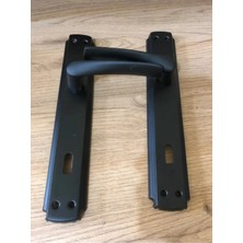 Bersa Yapı Bravo Aynalı Oda Kapı Kolu ve Sessiz Gömme Kilit Mat Siyah 1 Kapılık Takım Siyah Kapı Kilidi 40 mm