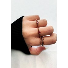 925 Ayar Gümüş Damla Kesim Tek Taş Tasarım Yüzük