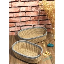 Hometurko, Jüt, Gri; Ikili Hasır, Sepet, Dolap Içi, Düzenleyici, Organizer.