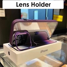 SPHONE Apple iPhone 15 Pro Kılıf Kamera Korumalı Açılır Bumper Pencere Standlı Arkası Şeffaf+Lens Koruyucu