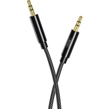 Xo XO-R211C 3.5mm Mini Kutulu Örgü Sargılı 1 Metre Araç Hoparlör Aux Kablosu