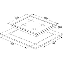 Silverline CS5629W01 Beyaz Cam Ankastre Ocak Woklu