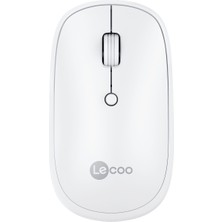 Lecoo  WS209 Dual Mod 2.4GHz WiFi + Bluetooth 6 Tuşlu 1600DPI Şarjlı Sessiz Kompakt Kablosuz Optik Mouse Beyaz