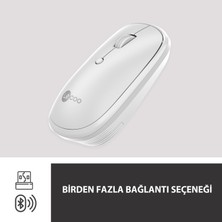 Lecoo  WS209 Dual Mod 2.4GHz WiFi + Bluetooth 6 Tuşlu 1600DPI Şarjlı Sessiz Kompakt Kablosuz Optik Mouse Beyaz