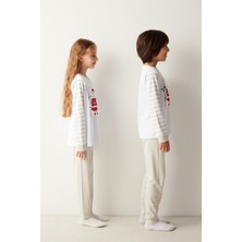 Penti Unisex Çocuk Beyaz Pijama Takımı