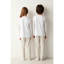 Penti Unisex Çocuk Beyaz Pijama Takımı