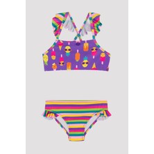 Penti Kız Çocuk Dondurm Desenli Halter Bikini Takımı