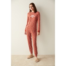 Penti Çiçek Desenli Termal Tişört Pijama Üstü