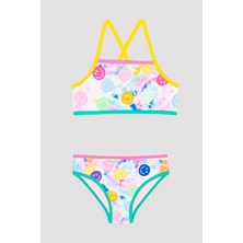 Penti Kız Çocuk Smiley Renkli Halter Bikini Takımı