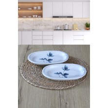 Keramika 2 Adet 22CM Blue Magıc Kayık Tabak