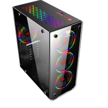 Blueforce Hunter 4* Rgb Fanlı Atx-Mini Atx Itx Uyumlu Mid Tower Gaming Oyuncu Bilgisayar Kasası Psu'suz