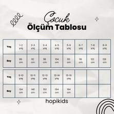 Hopi Kids Kız Çocuk Önü Baskılı Bisiklet Yaka Arkası Uzun Takım - Saks - 13 Yaş