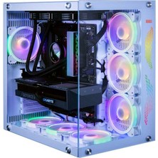 Dragos WarFire 7x Argb Fan USB 3.0 Psu Yok ATX Gaming Bilgisayar Kasası Beyaz