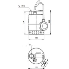 Grundfos Unilift Kp 350 - A1 Flatörlü Dalgıç Atık Su Drenaj Pompası