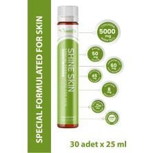 Shine Skin Shot - Hidrolize Balık Sıvı Kolajen 7500ML, Hidrolize Peptitler İçeren Sıvı Kolajen, Cilt Vitamini, Marine Collagen 5000 MG