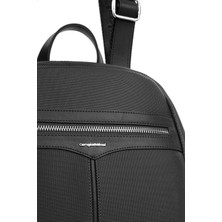 Cengiz Pakel Kadın Lacoste Kumaş Sırt Çantası - 7368L - Siyah