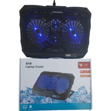 Ecoyom S18 Ayarlanabilir 4 Fanlı Laptop Soğutucu Fan LED Işıklı Bilgisayar Standı Stant Notebook Cooler