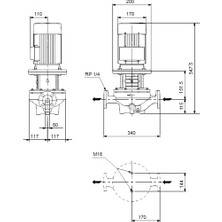 Grundfos Tp 50-190/2 A-F-A-Bqqe-Hw1 Hat Tipi Tek Kademeli Santrifüj Pompa