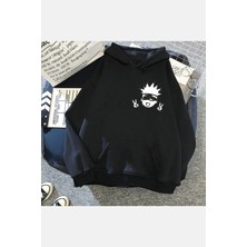 Populus Gojo Icon Siyah Kapşonlu Sweatshirt