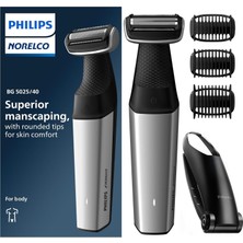 Philips Norelco Bodygroom Series 5000 Erkekler Için Duşa Uygun Vücut Sırt Bağlantılı, BG5025/40