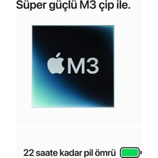 Apple MacBook Pro M3 8GB 512GB SSD macOS 14" Taşınabilir Bilgisayar Gümüş MR7J3TU/A