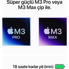 Apple MacBook Pro M3 Pro 18GB 512GB SSD macOS 14" Taşınabilir Bilgisayar Uzay Siyahı MRX33TU/A