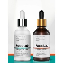 Facelab 2'li Cilt Bakım Seti - Yenileyici Aha Peeling Serum + C Vitamini Serum