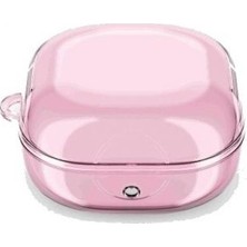 Case Street Casestreet Samsung Galaxy Buds Fe Kılıf Transparan Kancalı Silikon SF14 Pembe
