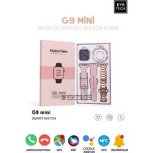 Byrtech G9 Mini Bileklik Hediyeli Metal+Silikon Kordonlu Watch 9 Series Akıllı Saat