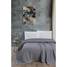 Mulberry Klimalı Pike ,%100 Pamuk Petekli Pike , Dörtmevsim Pike Çift Kişilik 220X240-GRI