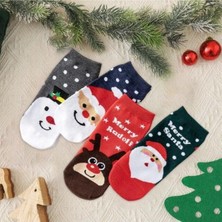 çorapkolik 4'lü  Yılbaşı Kısa Patik Bilek Çorap