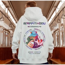 Amor Man Büyük Beden Özel Tasarım Kapüşonlu Graffiti Boy Sırt Baskılı 3 Iplik %100 Pamuk Erkek Sweatshırt