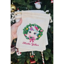 Yılbaşı Çelenkli Unicorn Yılbaşı Hediye Kesesi 10LU