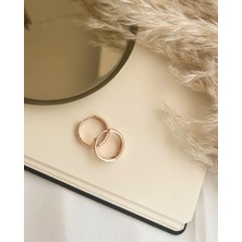 Atelier Gizem Xuping Kadın Kararmaz Çelik Rodyum Halka Küpe