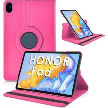 Smcase Huawei Honor X8 Pro 11.5' Kılıf Kapaklı Standlı 360 Dönebilen Koruma Dn1 Pembe Koyu