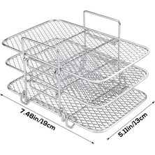 Smiling Üç Katmanlı Izgara Buhar Rafı Paslanmaz Çelik Hava Fritöz Aksesuarları (Yurt Dışından)