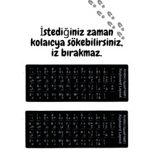 MN6 Ingilizce-Arapça Notebook Klavye Etiketi Siyah-Pc Klavye Sticker-Kaliteli Pvc-Keyboard Sticker 2ADET